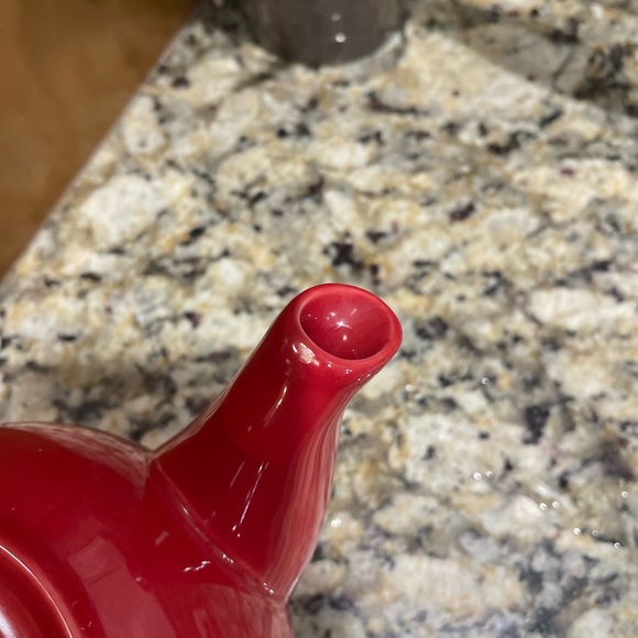 Sale‼️Red Tea Pot - vintage Tea Pot Design In England. No Lid As Is Preowned - Picture 7 of 8